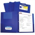 C-Line Products C-Line Products 33965BNDL12EA Two-Pocket Heavyweight Poly Portfolio Folder with Prongs  Blue - Set of 12 Folders 33965BNDL12EA